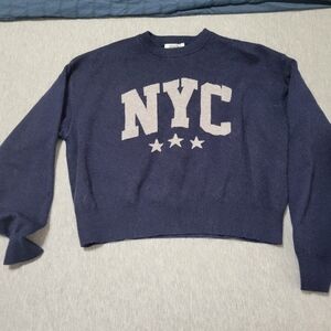 Navy Blue Sweater with NYC Print